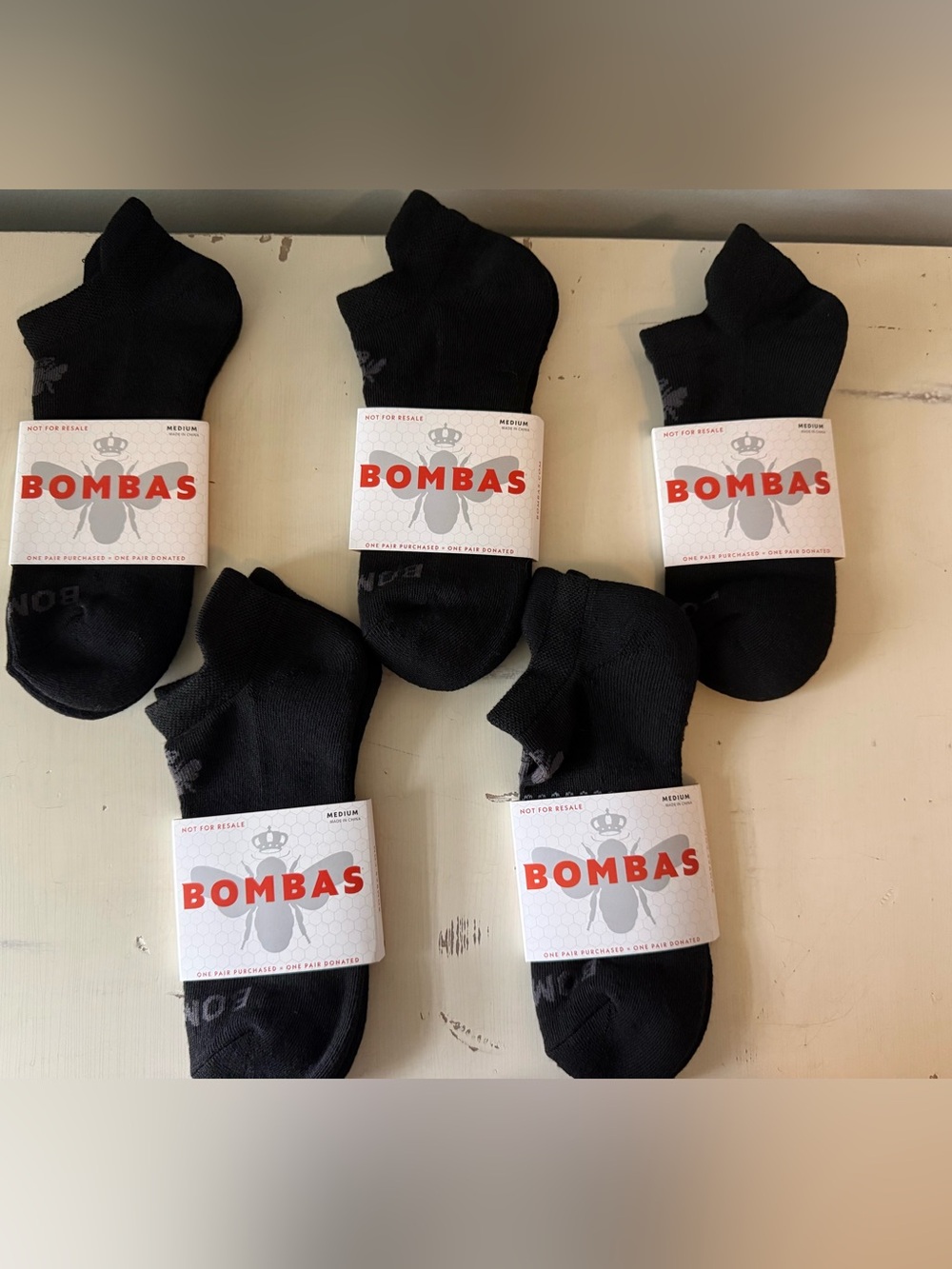 Bombas ankle socks • 5 pairs • NWT • Medium